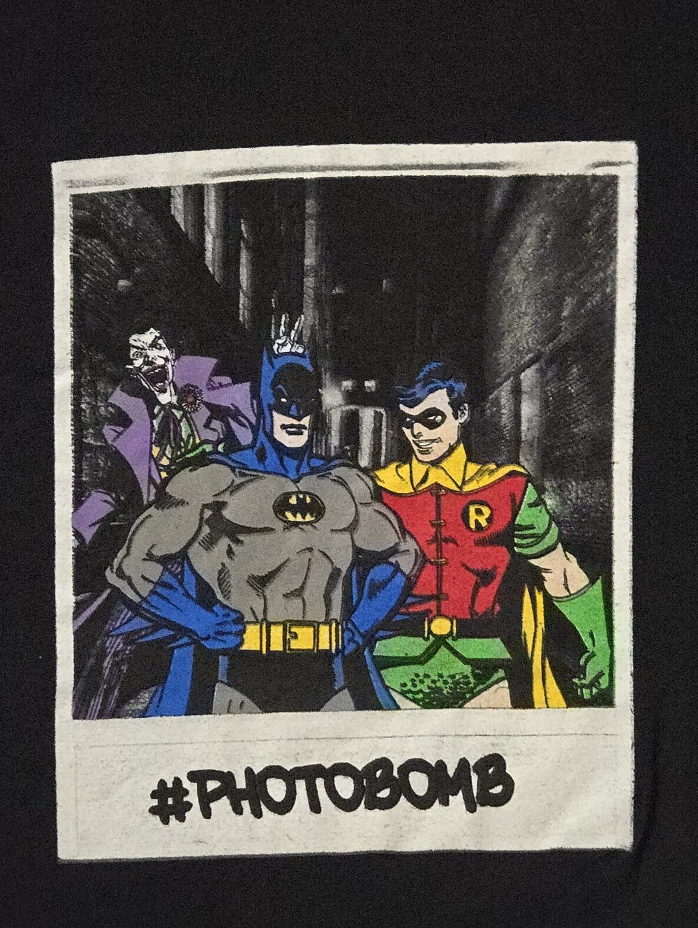 DC Batman Robin & Joker Photobomb Graphic T - Size M